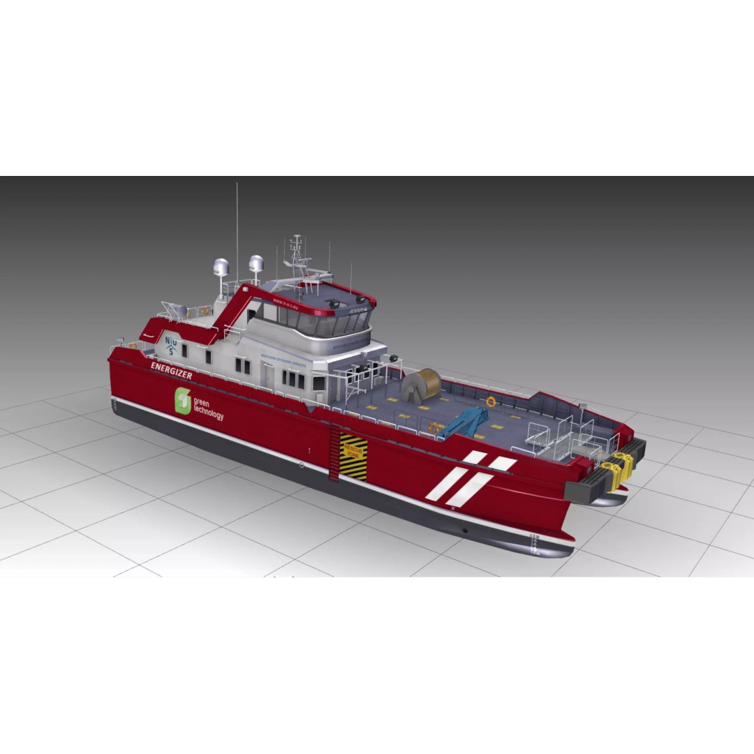 MV Energizer Crew Transfer Vessel 3D Model – Electric Catamaran, PBR Textures, FBX - View 4
