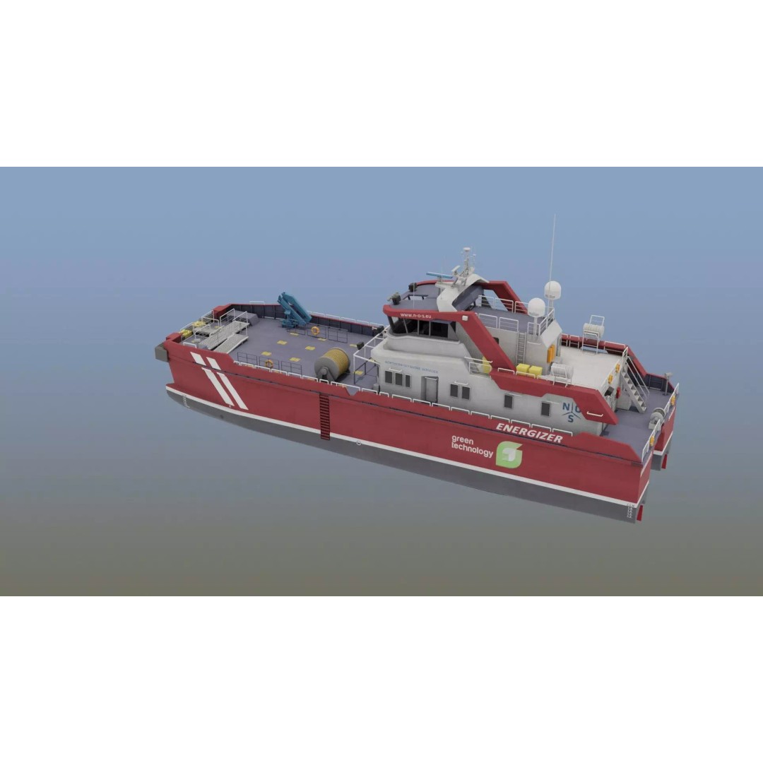 MV Energizer Crew Transfer Vessel 3D Model – Electric Catamaran, PBR Textures, FBX - View 7