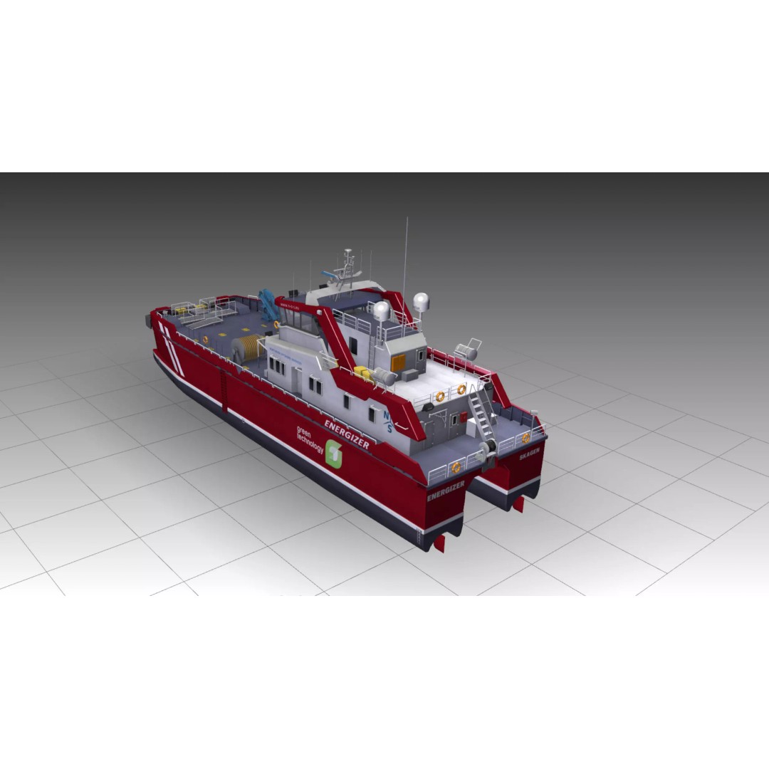 MV Energizer Crew Transfer Vessel 3D Model – Electric Catamaran, PBR Textures, FBX - View 8