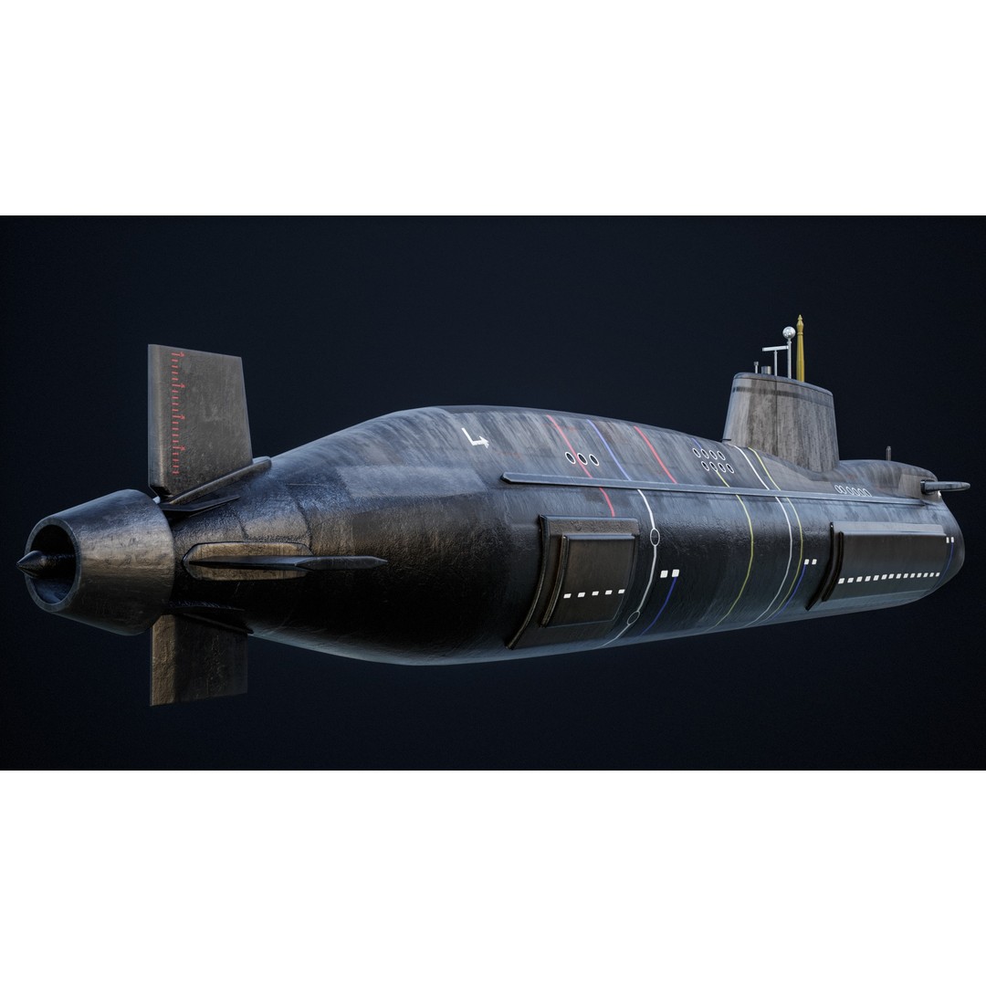 Astute Class Submarine 3D Model – Low Poly PBR Game Asset, FBX - View 13