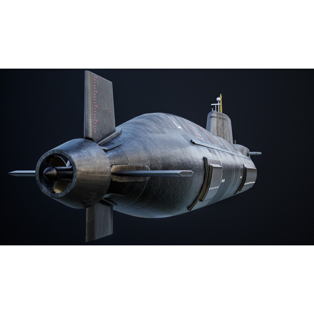 Astute Class Submarine 3D Model – Low Poly PBR Game Asset, FBX - View 14