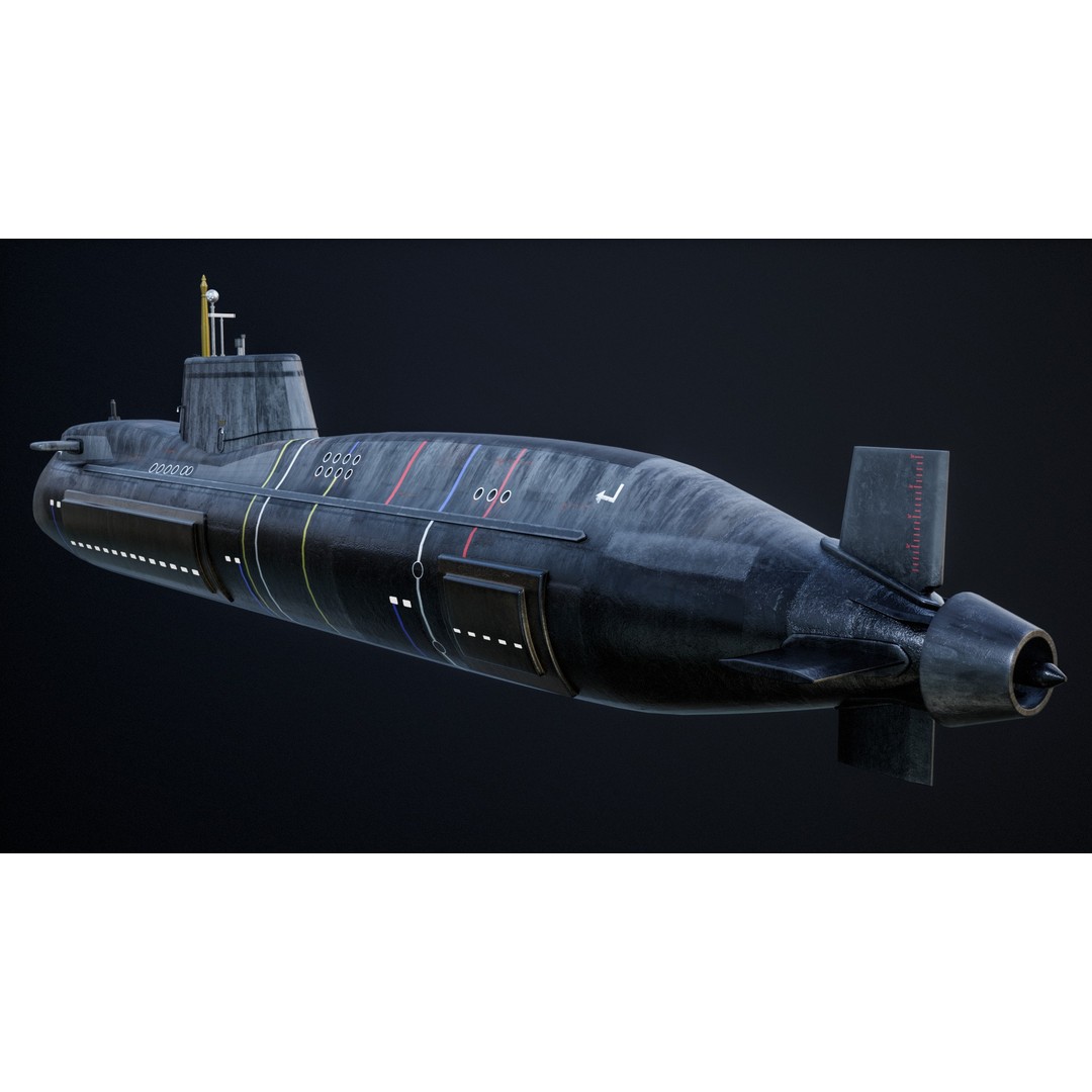 Astute Class Submarine 3D Model – Low Poly PBR Game Asset, FBX - View 17