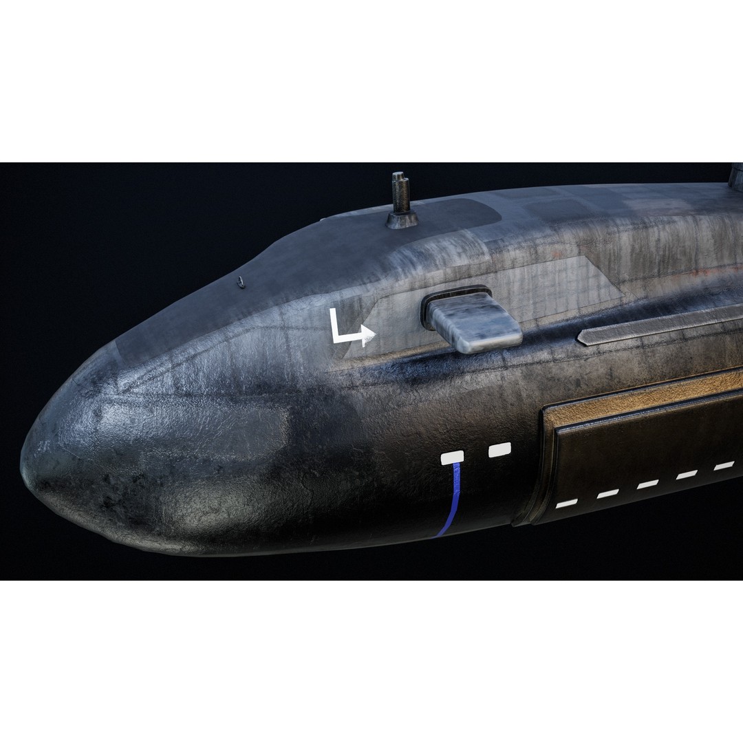 Astute Class Submarine 3D Model – Low Poly PBR Game Asset, FBX - View 22