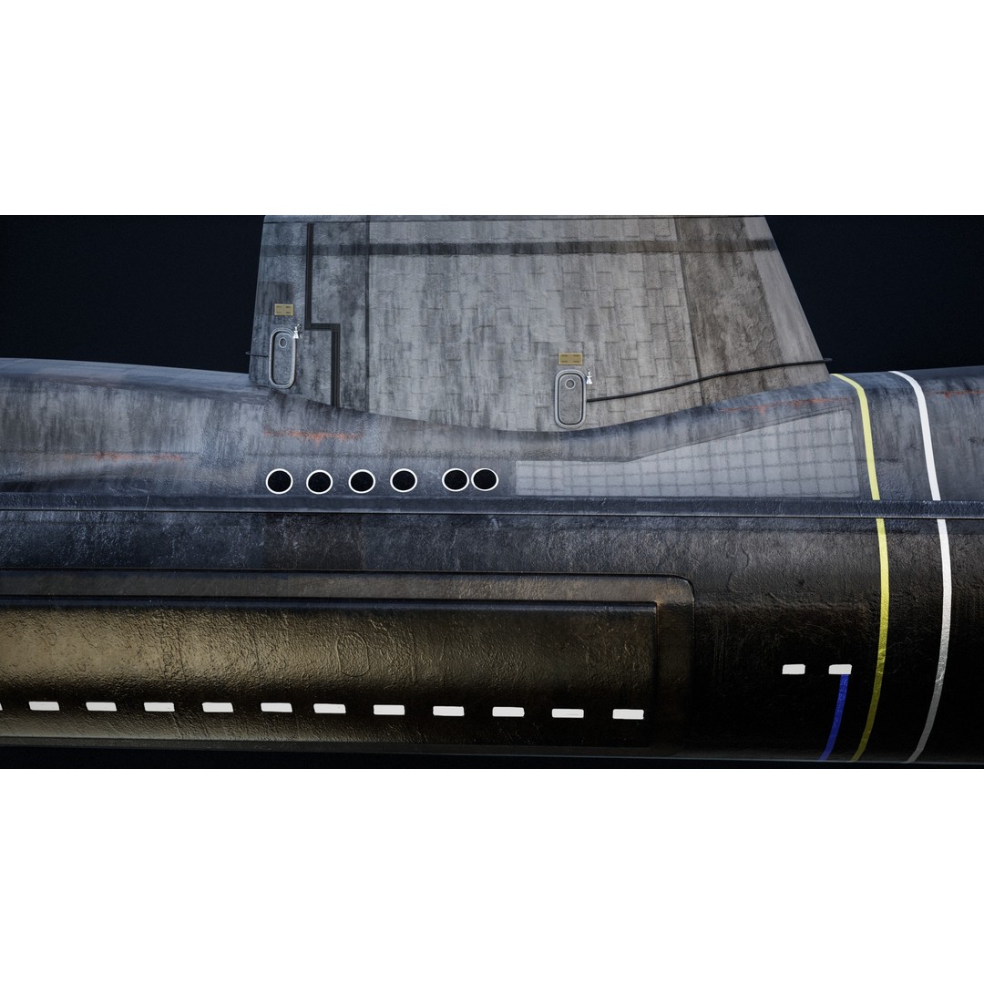 Astute Class Submarine 3D Model – Low Poly PBR Game Asset, FBX - View 23