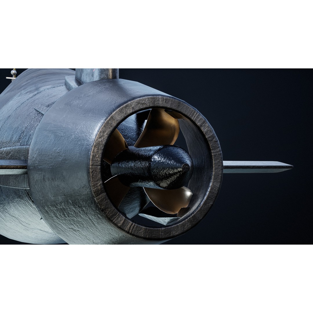 Astute Class Submarine 3D Model – Low Poly PBR Game Asset, FBX - View 28