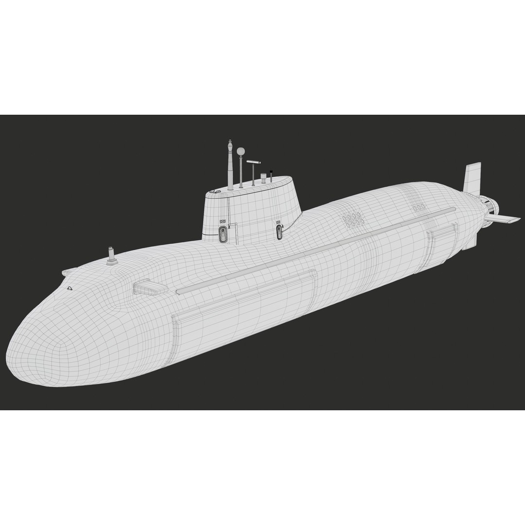 Astute Class Submarine 3D Model – Low Poly PBR Game Asset, FBX - View 30