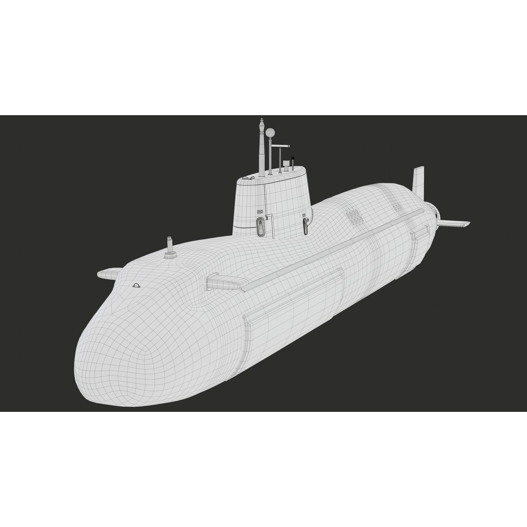 Astute Class Submarine 3D Model – Low Poly PBR Game Asset, FBX - View 31