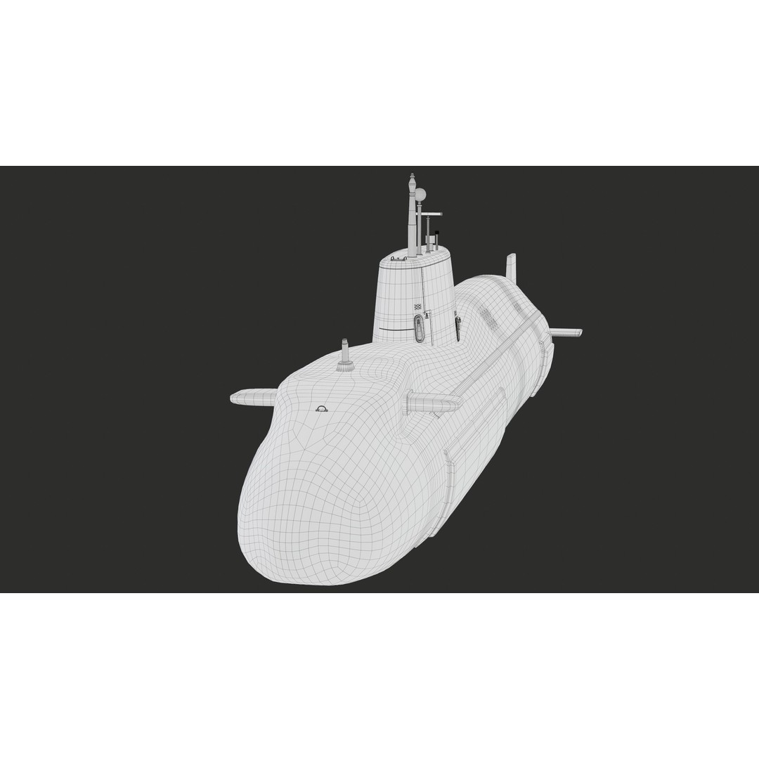 Astute Class Submarine 3D Model – Low Poly PBR Game Asset, FBX - View 32