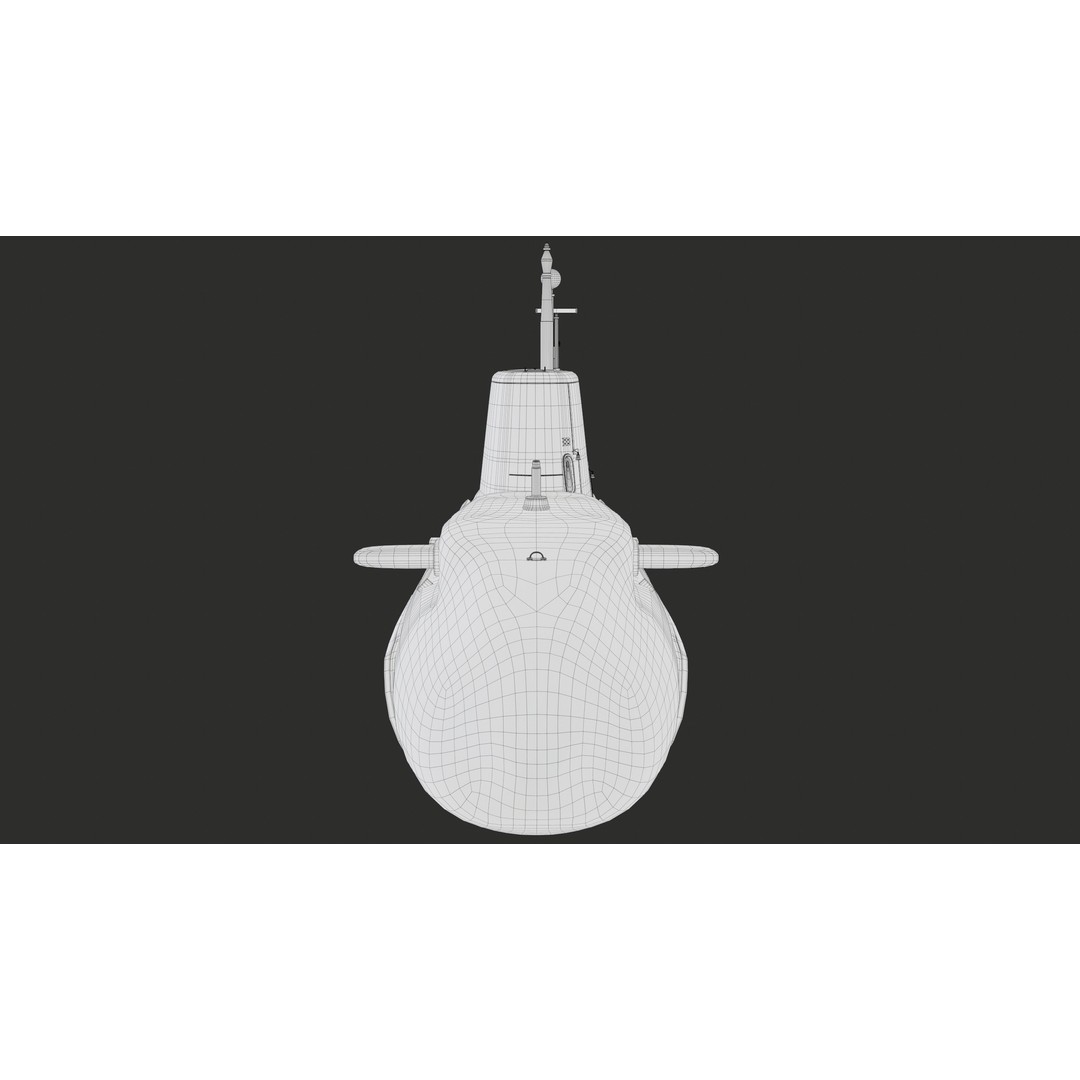 Astute Class Submarine 3D Model – Low Poly PBR Game Asset, FBX - View 33