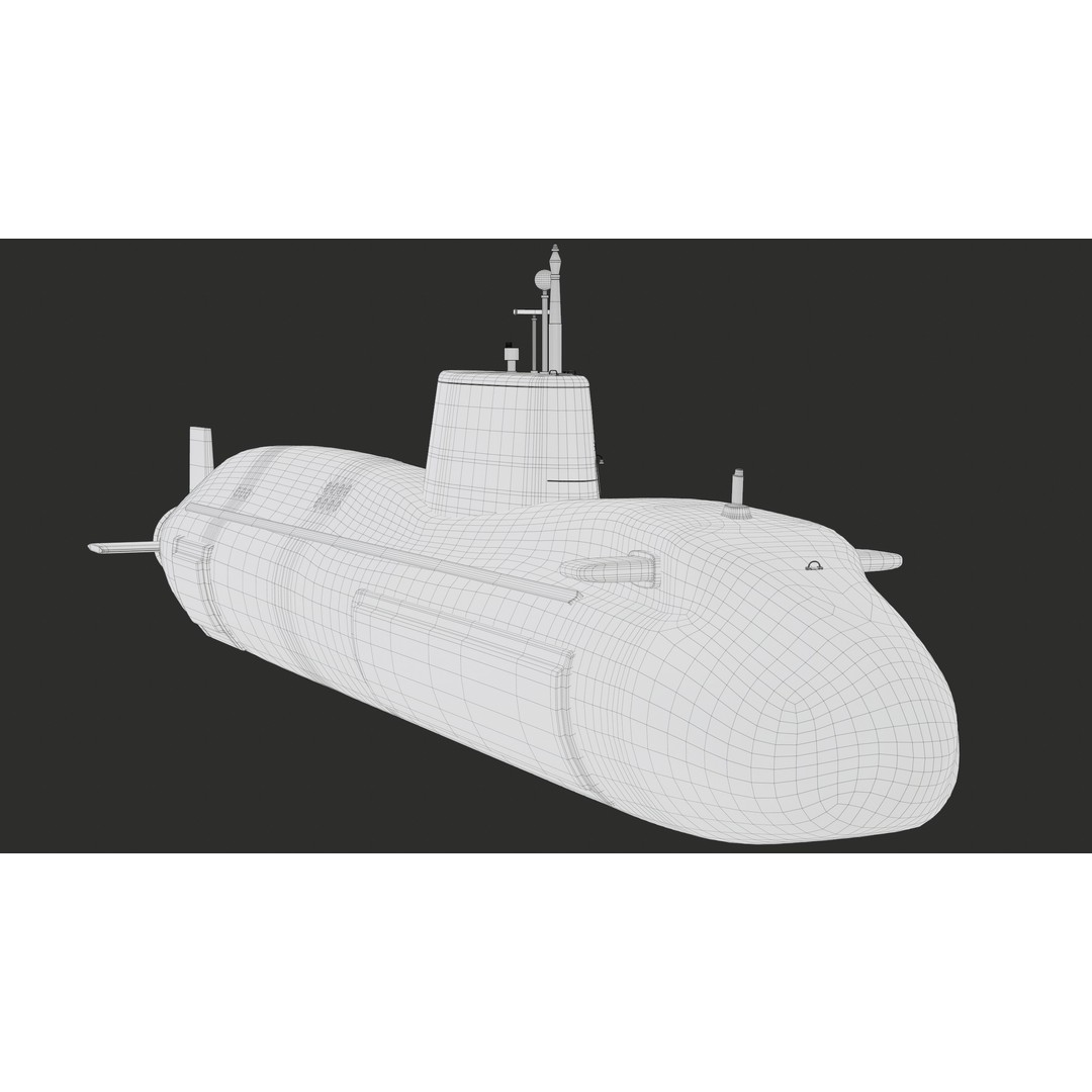 Astute Class Submarine 3D Model – Low Poly PBR Game Asset, FBX - View 34