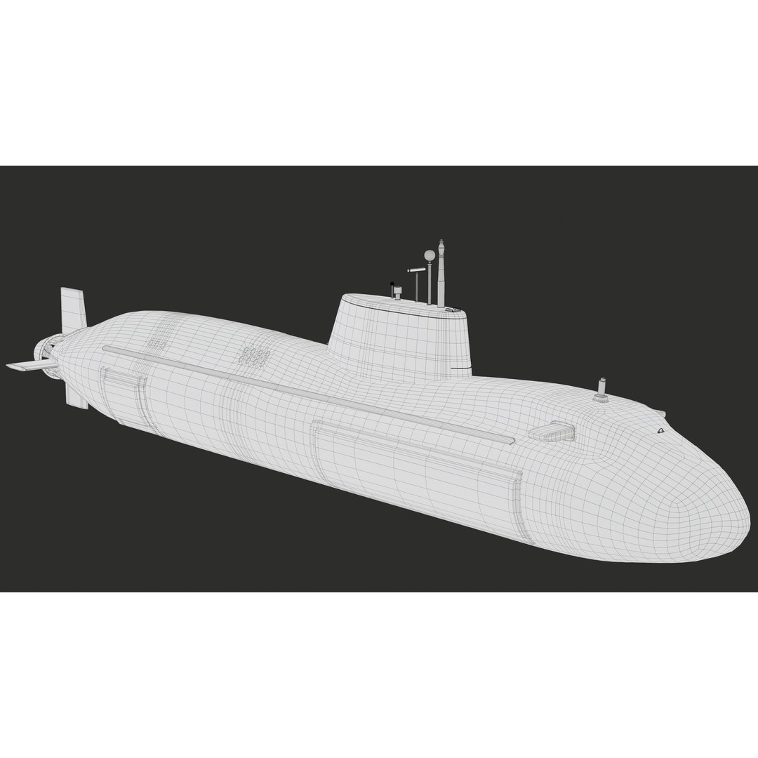 Astute Class Submarine 3D Model – Low Poly PBR Game Asset, FBX - View 35