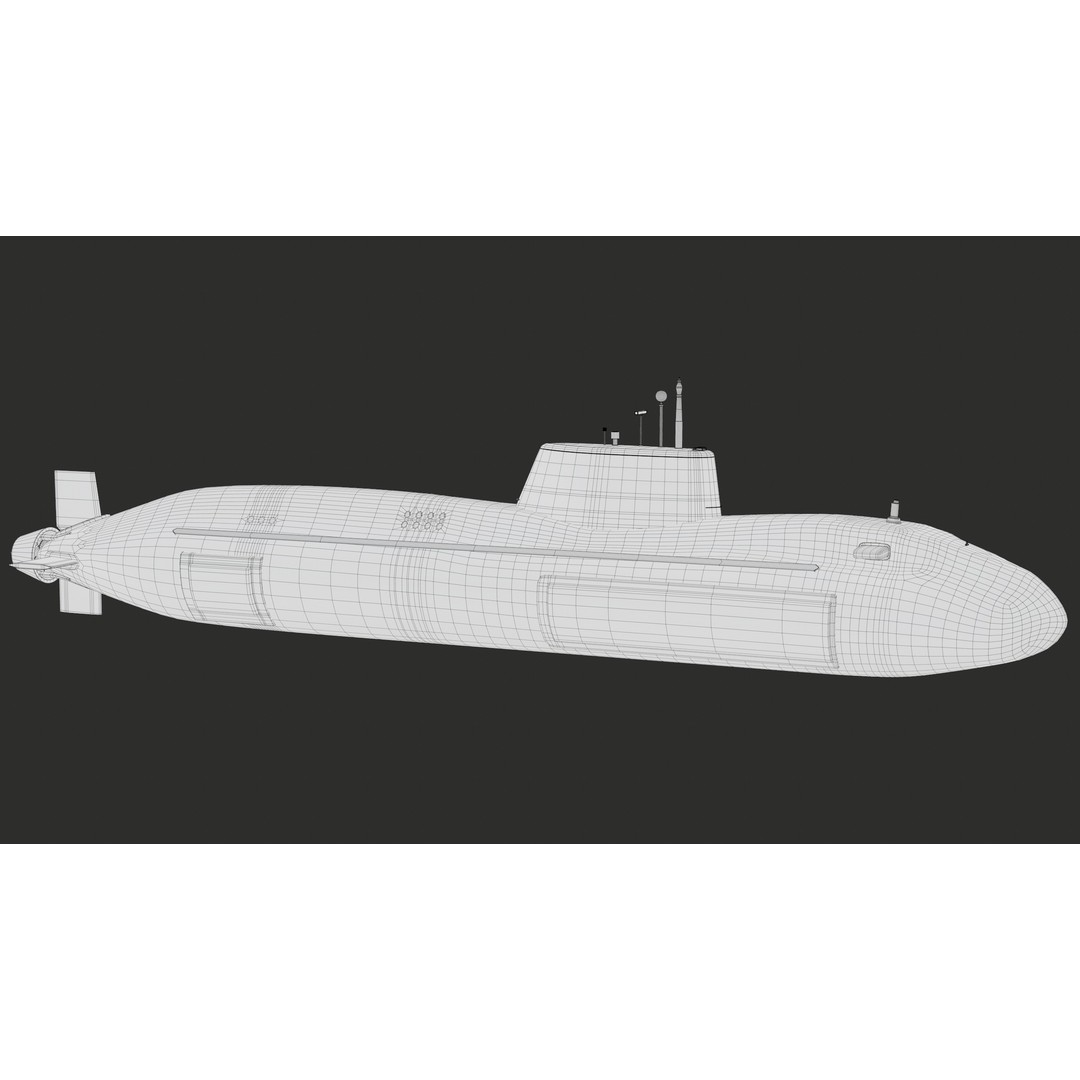 Astute Class Submarine 3D Model – Low Poly PBR Game Asset, FBX - View 36