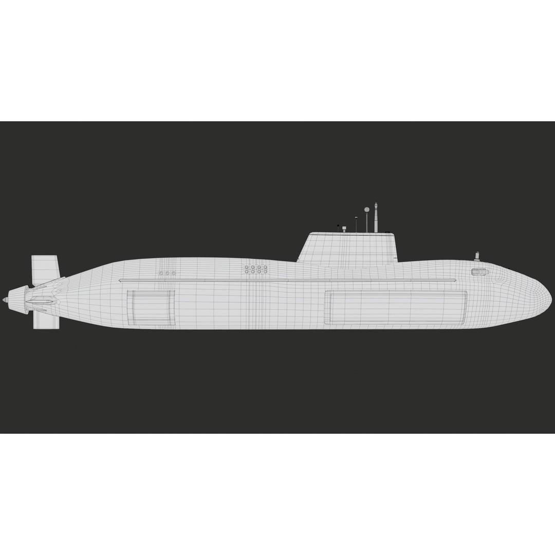 Astute Class Submarine 3D Model – Low Poly PBR Game Asset, FBX - View 37