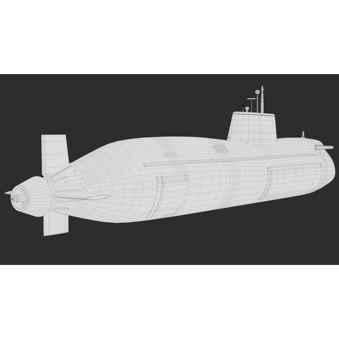 Astute Class Submarine 3D Model – Low Poly PBR Game Asset, FBX - View 38