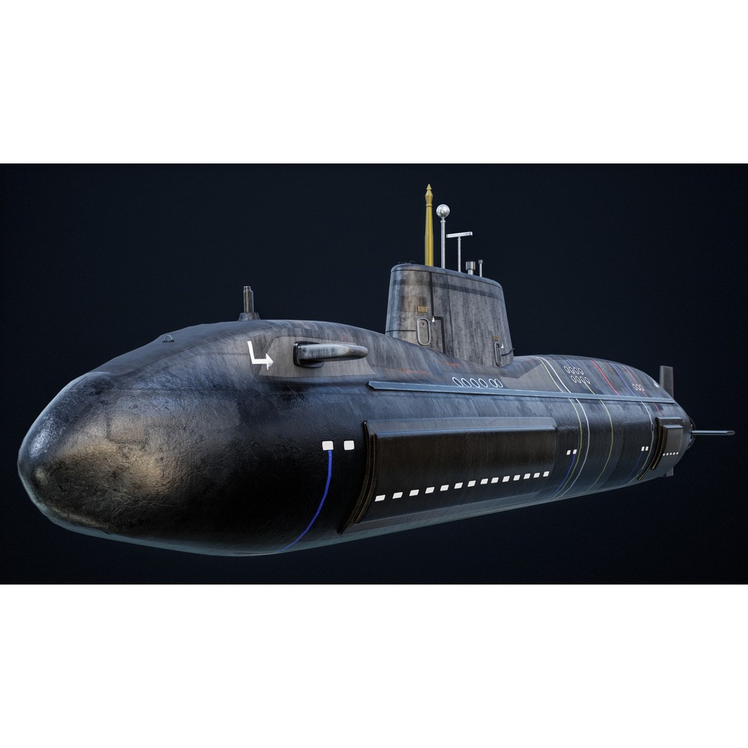 Astute Class Submarine 3D Model – Low Poly PBR Game Asset, FBX - View 4