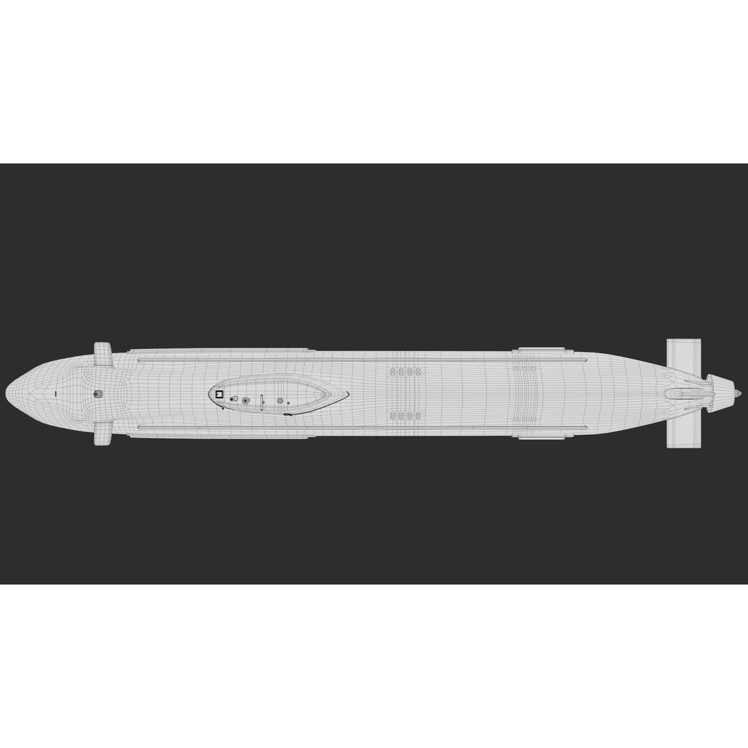 Astute Class Submarine 3D Model – Low Poly PBR Game Asset, FBX - View 45