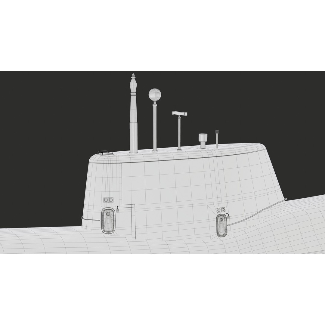 Astute Class Submarine 3D Model – Low Poly PBR Game Asset, FBX - View 47