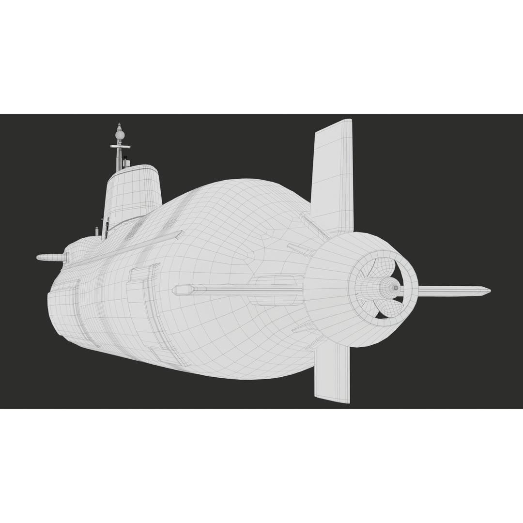 Astute Class Submarine 3D Model – Low Poly PBR Game Asset, FBX - View 54