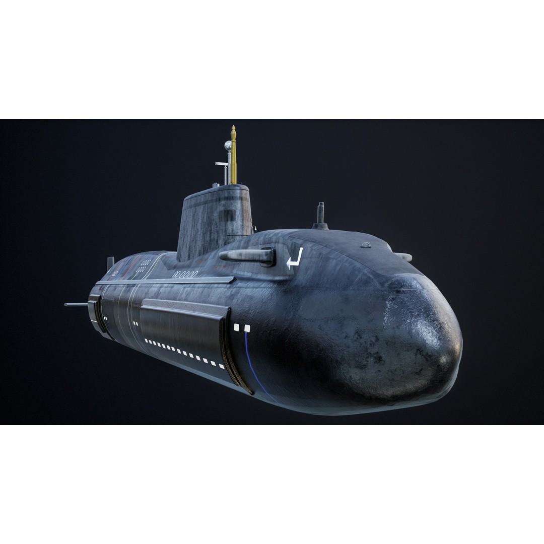 Astute Class Submarine 3D Model – Low Poly PBR Game Asset, FBX - View 7