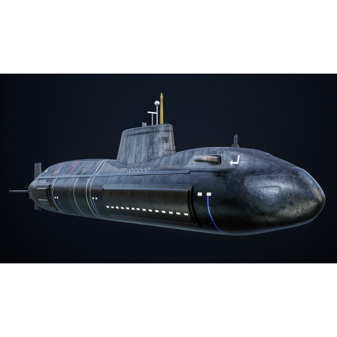 Astute Class Submarine 3D Model – Low Poly PBR Game Asset, FBX - View 8
