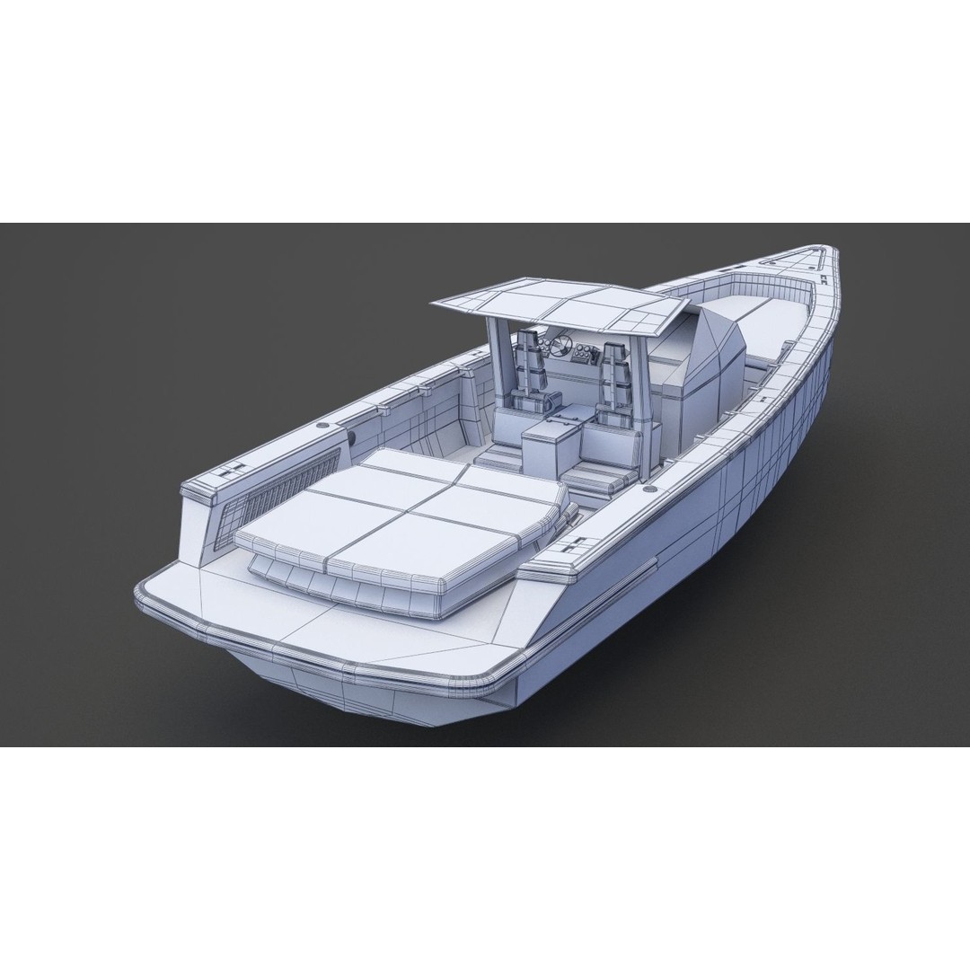 Motor Boat 3D Model – High-Quality PBR Asset for Animation, FBX - View 20