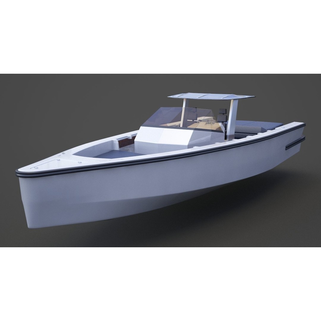Motor Boat 3D Model – High-Quality PBR Asset for Animation, FBX - View 3