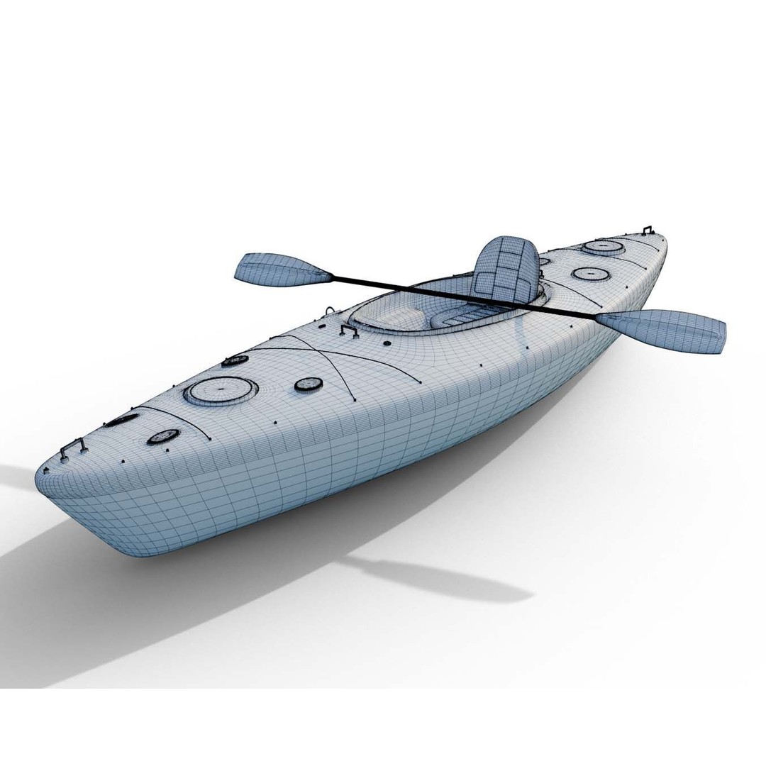 Red Sea Kayak 3D Model – Low Poly PBR Recreational Watercraft, FBX