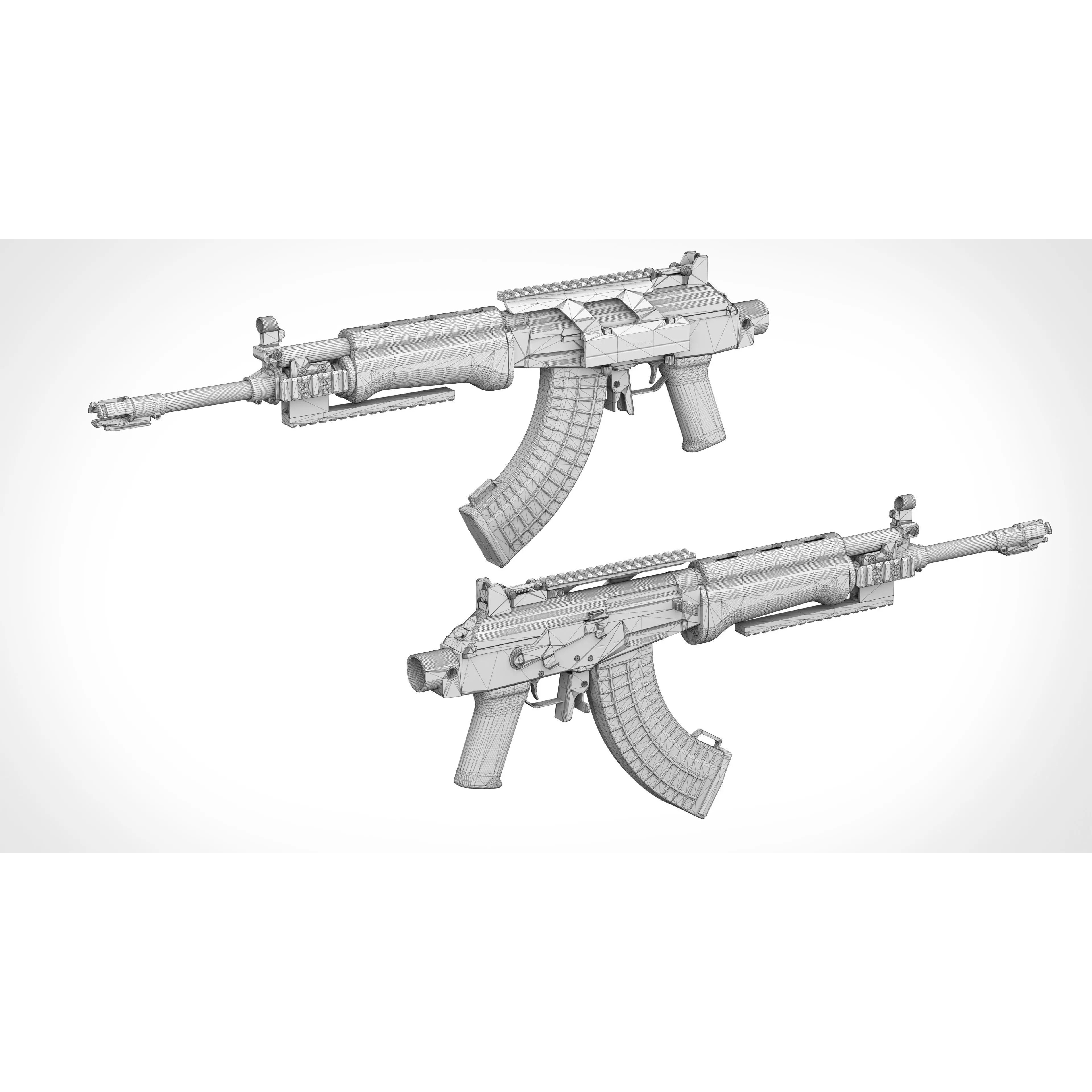 RK-62 Rifle - Low-Poly Game-Ready 3D Model