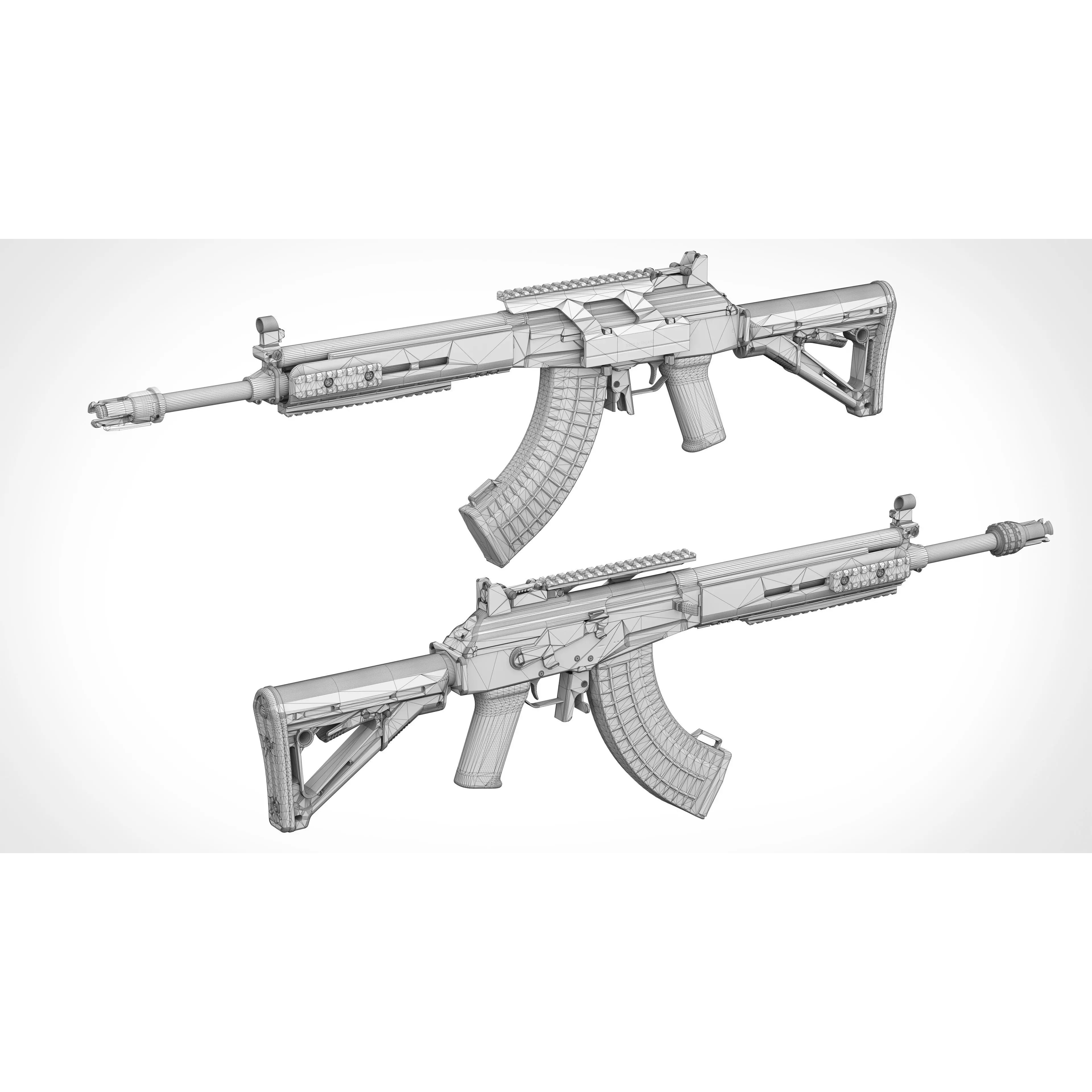 RK-62 Rifle - Low-Poly Game-Ready 3D Model - View 16