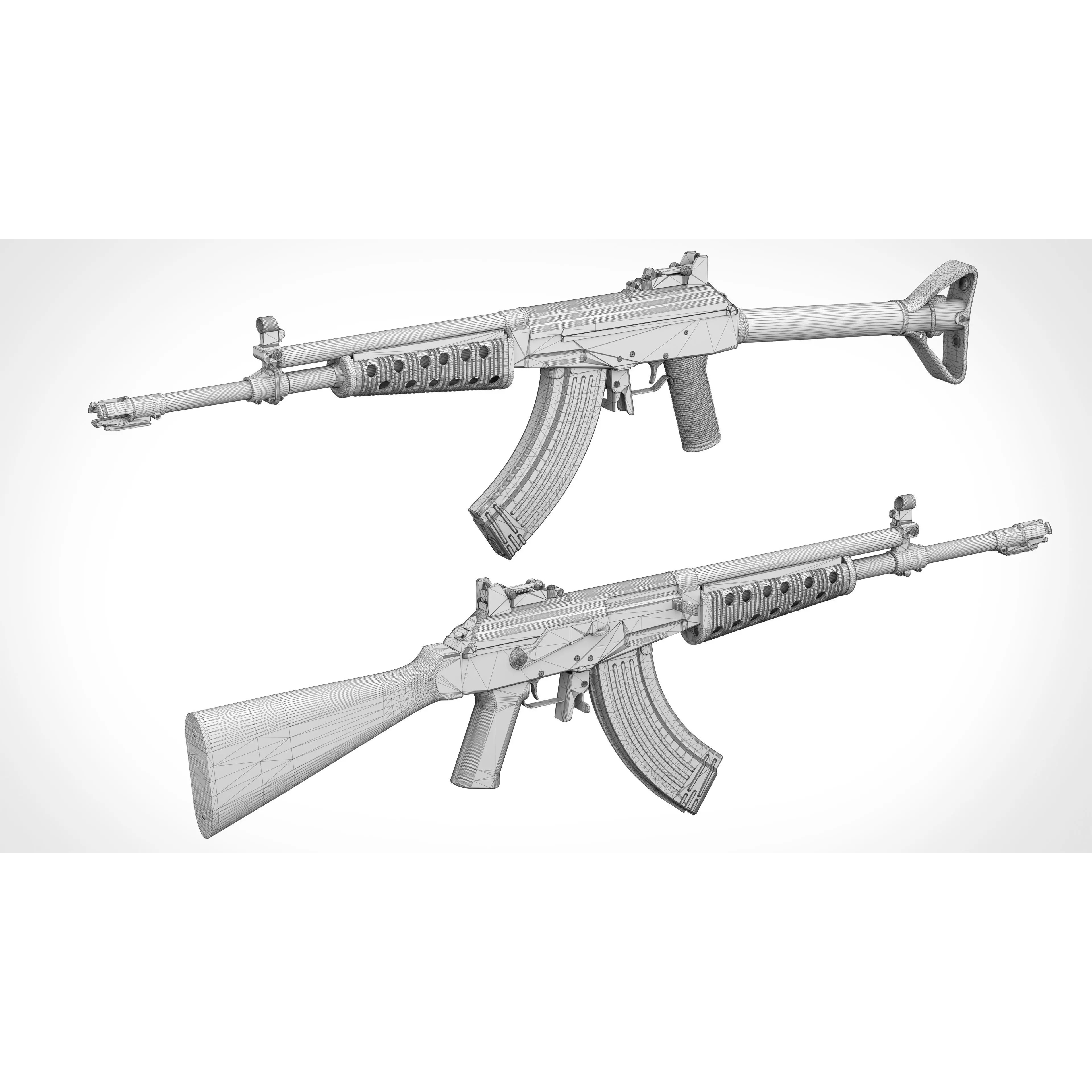 RK-62 Rifle - Low-Poly Game-Ready 3D Model - View 17