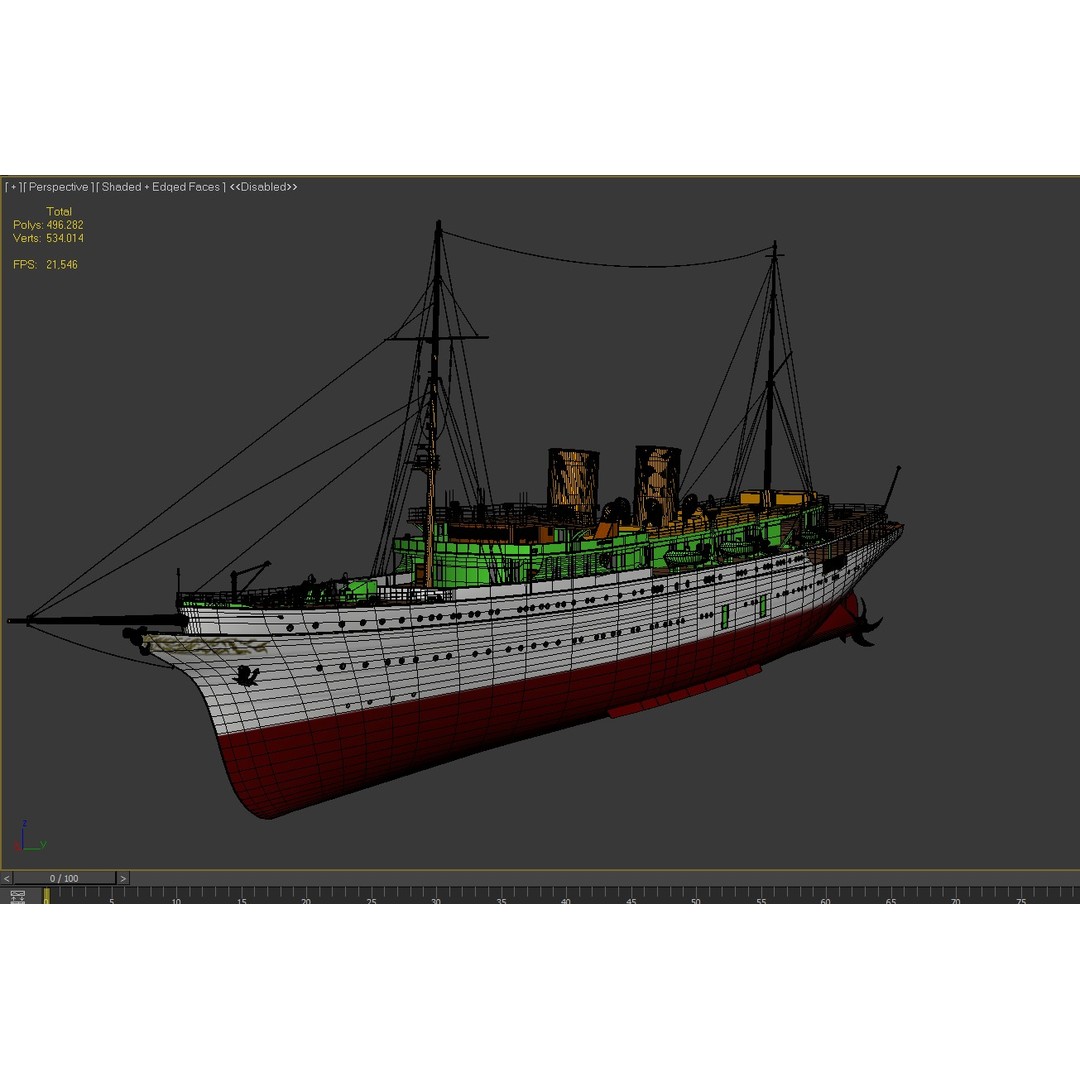 TCG Savarona Yacht 3D Model – High Detail Historic Watercraft, FBX