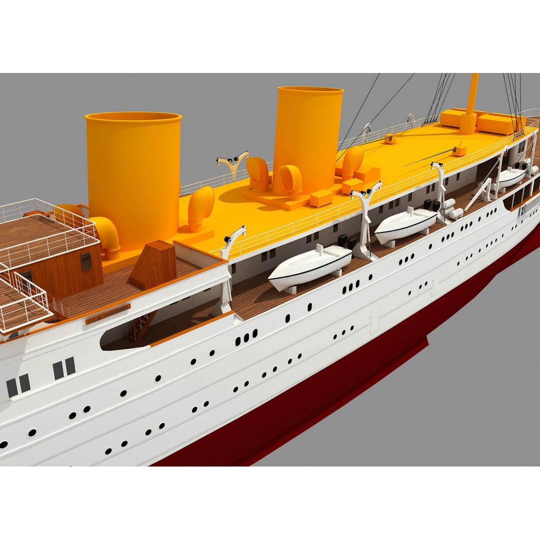 TCG Savarona Yacht 3D Model – High Detail Historic Watercraft, FBX - View 13