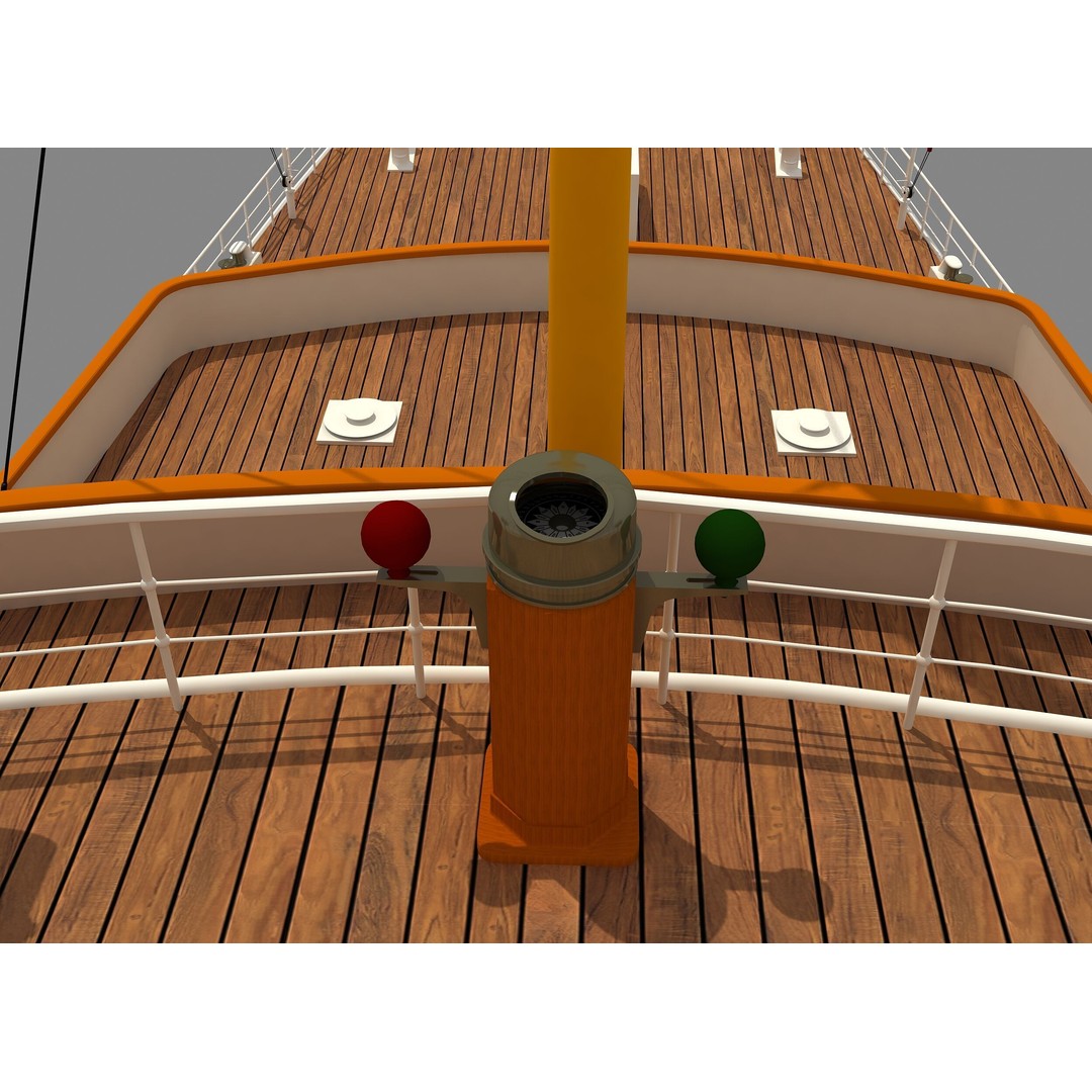 TCG Savarona Yacht 3D Model – High Detail Historic Watercraft, FBX - View 16