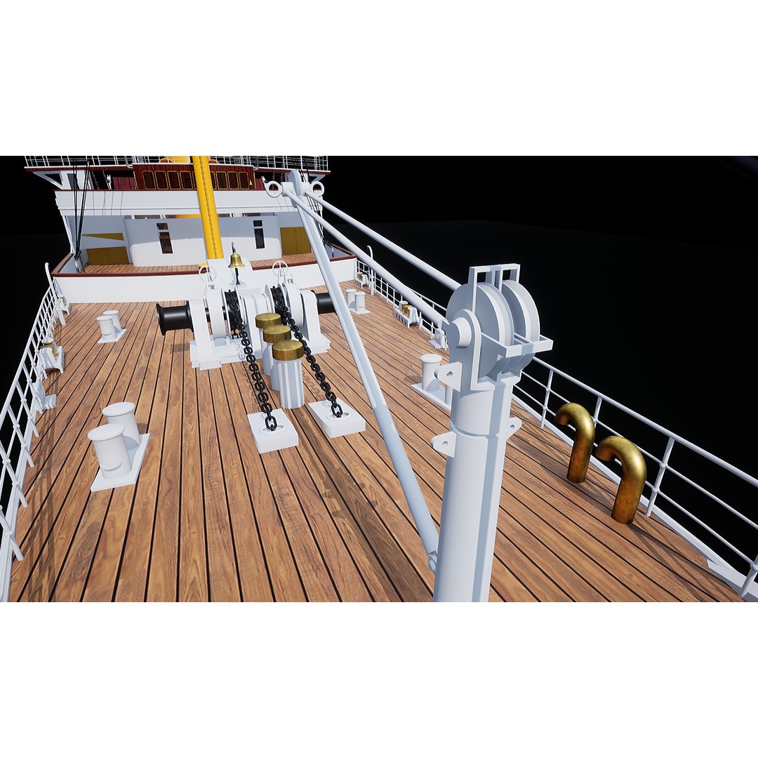 TCG Savarona Yacht 3D Model – High Detail Historic Watercraft, FBX - View 17