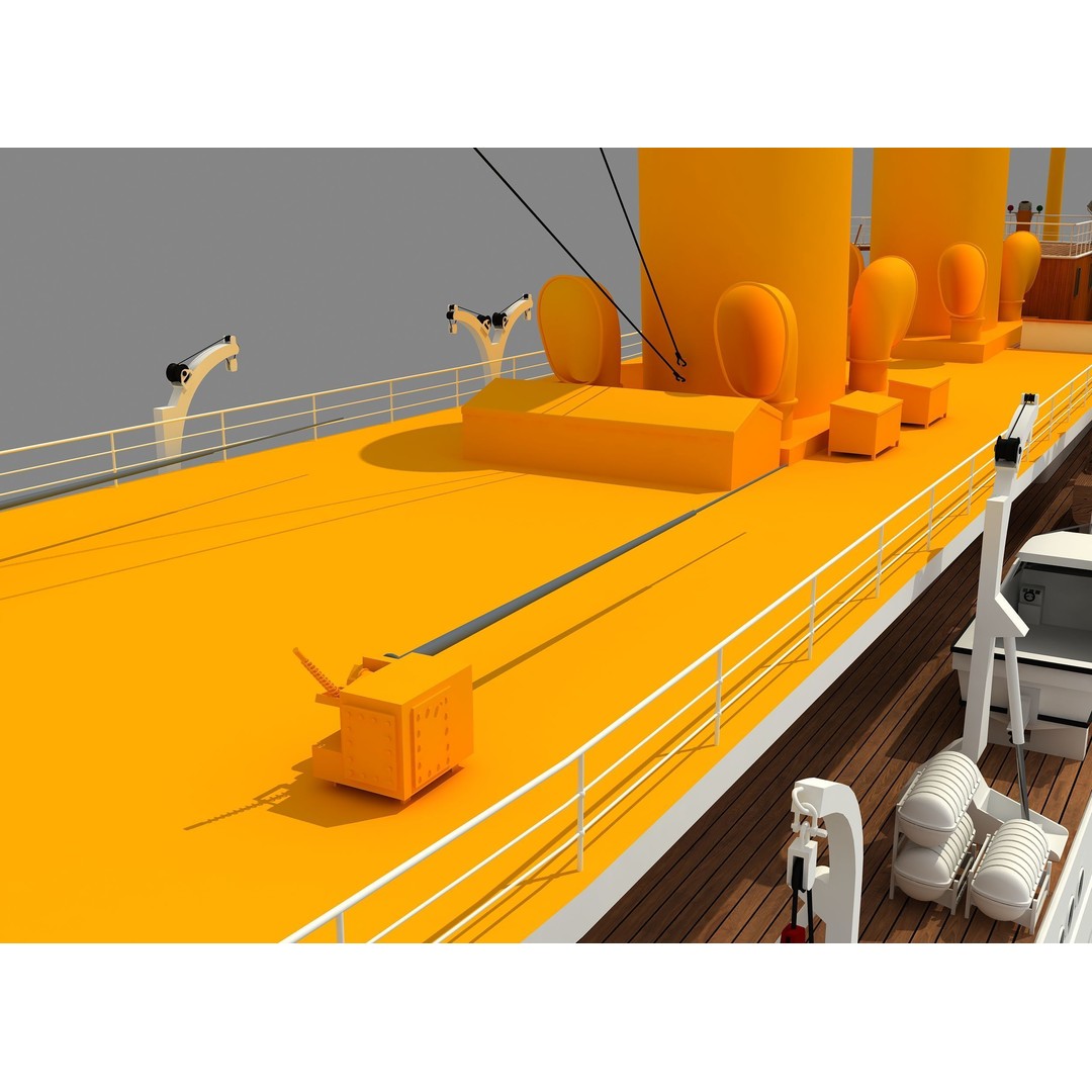 TCG Savarona Yacht 3D Model – High Detail Historic Watercraft, FBX - View 20