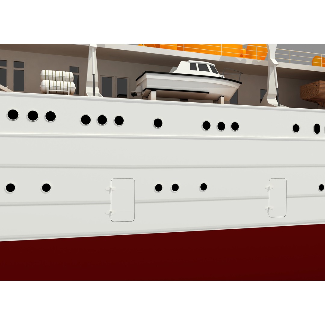 TCG Savarona Yacht 3D Model – High Detail Historic Watercraft, FBX - View 21