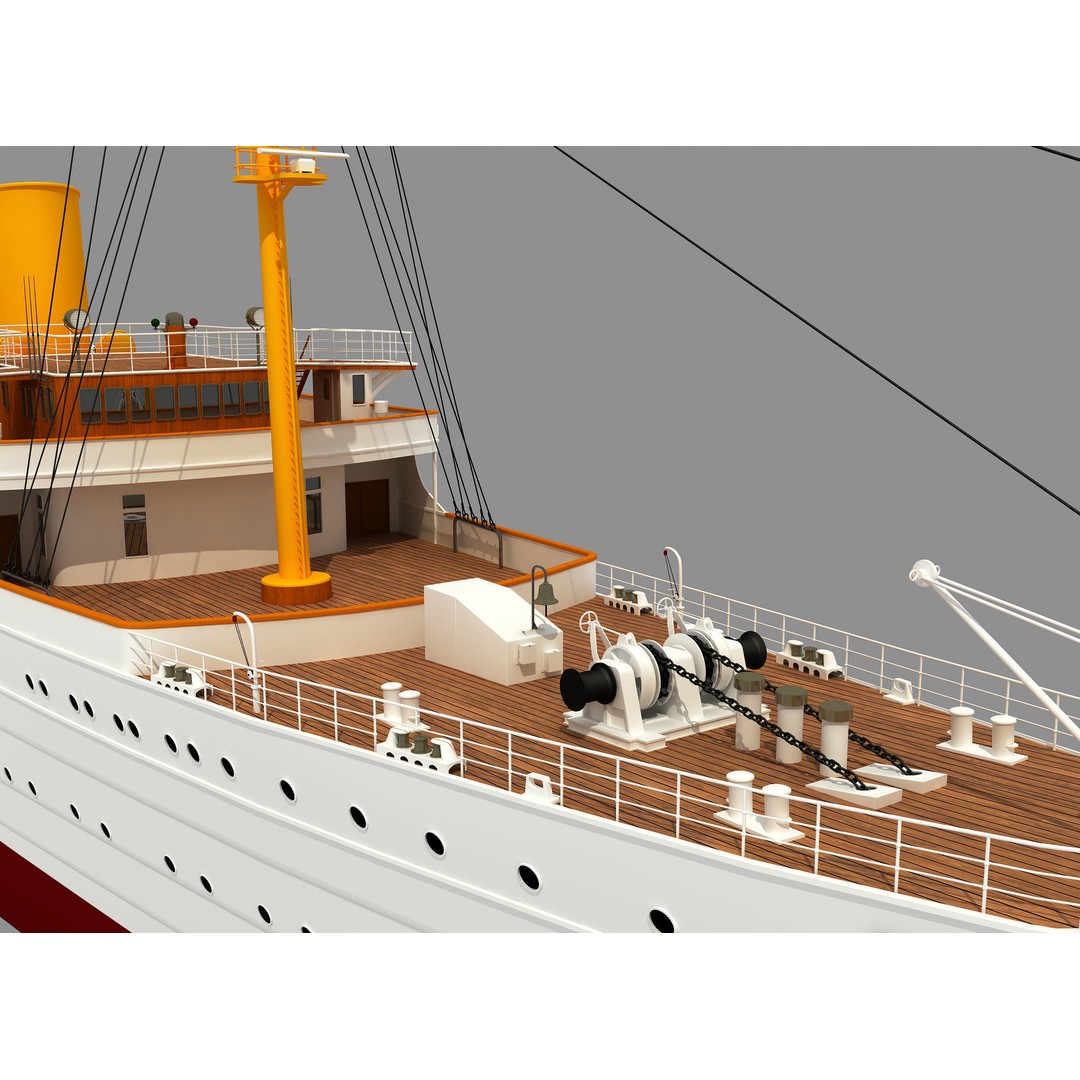 TCG Savarona Yacht 3D Model – High Detail Historic Watercraft, FBX - View 6