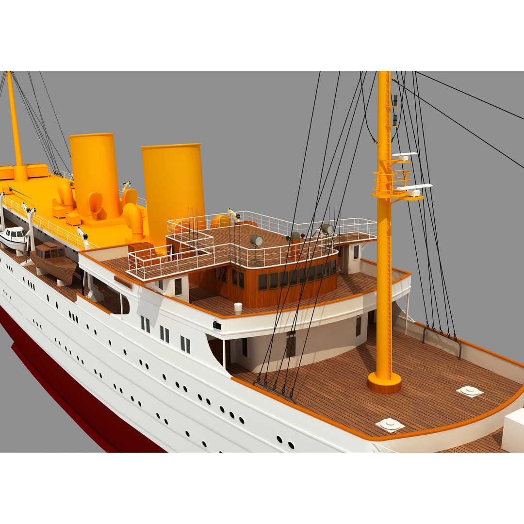 TCG Savarona Yacht 3D Model – High Detail Historic Watercraft, FBX - View 7
