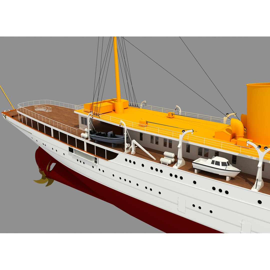 TCG Savarona Yacht 3D Model – High Detail Historic Watercraft, FBX - View 8