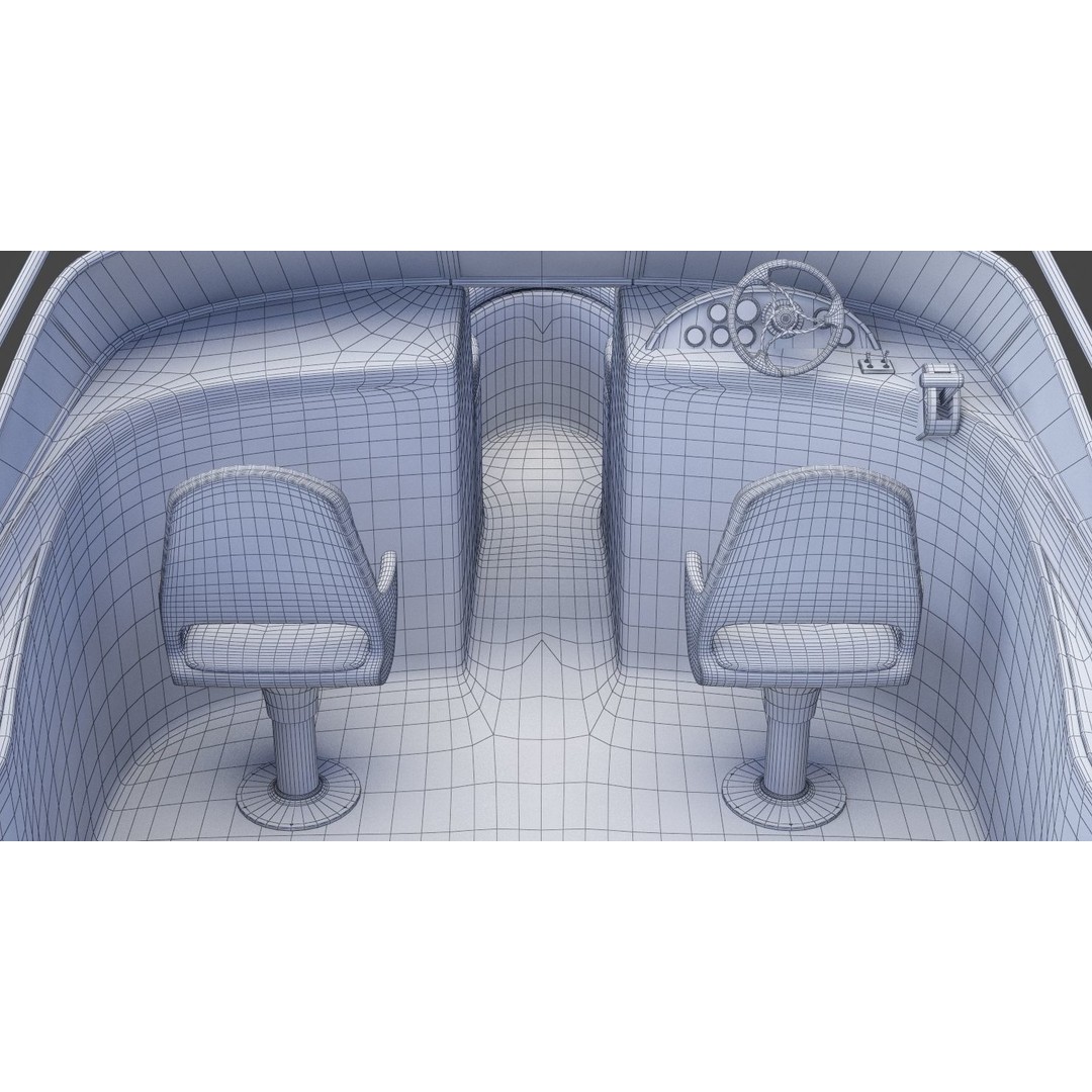 Motor Boat 3D Model – High-Quality Photorealistic Vessel, FBX, OBJ - View 22