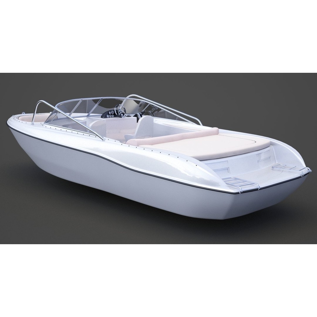 Motor Boat 3D Model – High-Quality Photorealistic Vessel, FBX, OBJ - View 9
