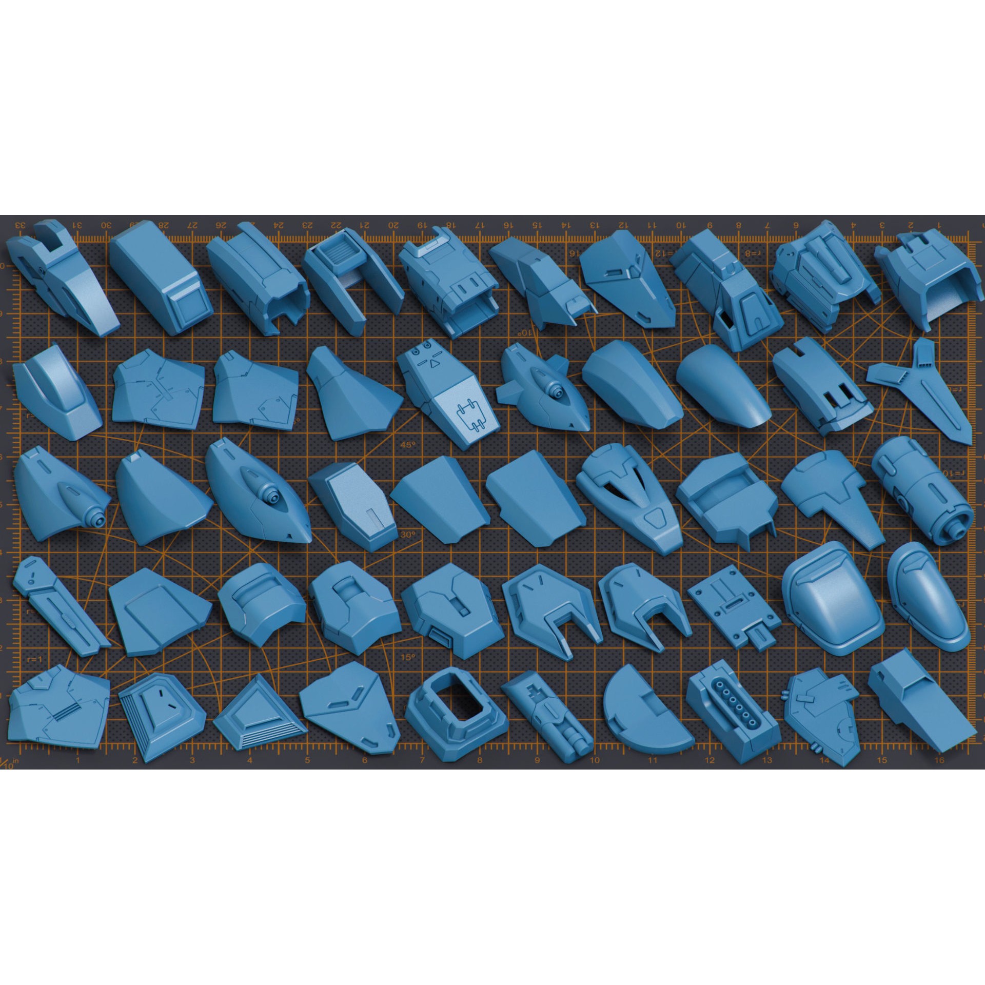 Mega Pack Hard Surface Kitbash 500 - Game-Ready 3D Model