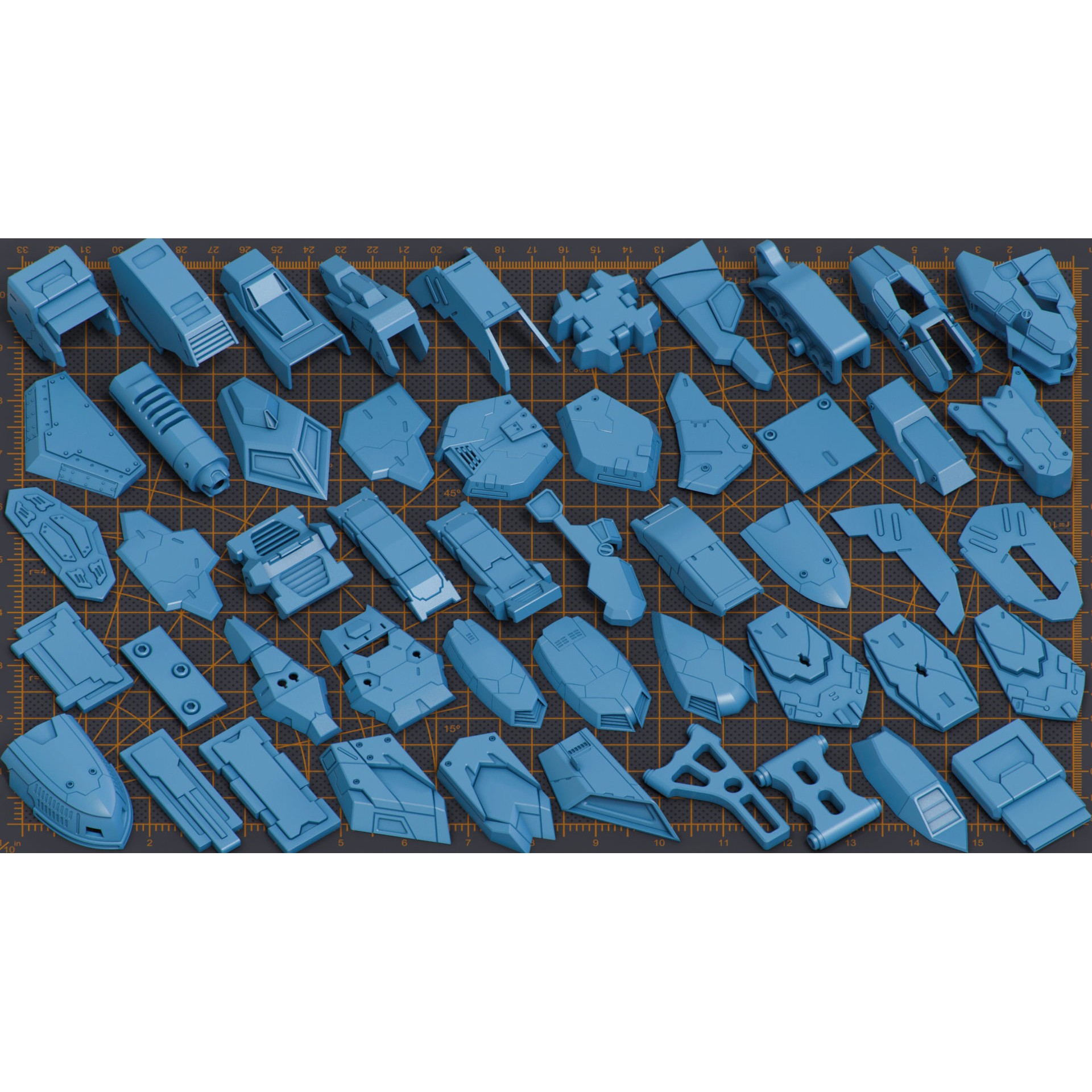 Mega Pack Hard Surface Kitbash 500 - Game-Ready 3D Model - View 10