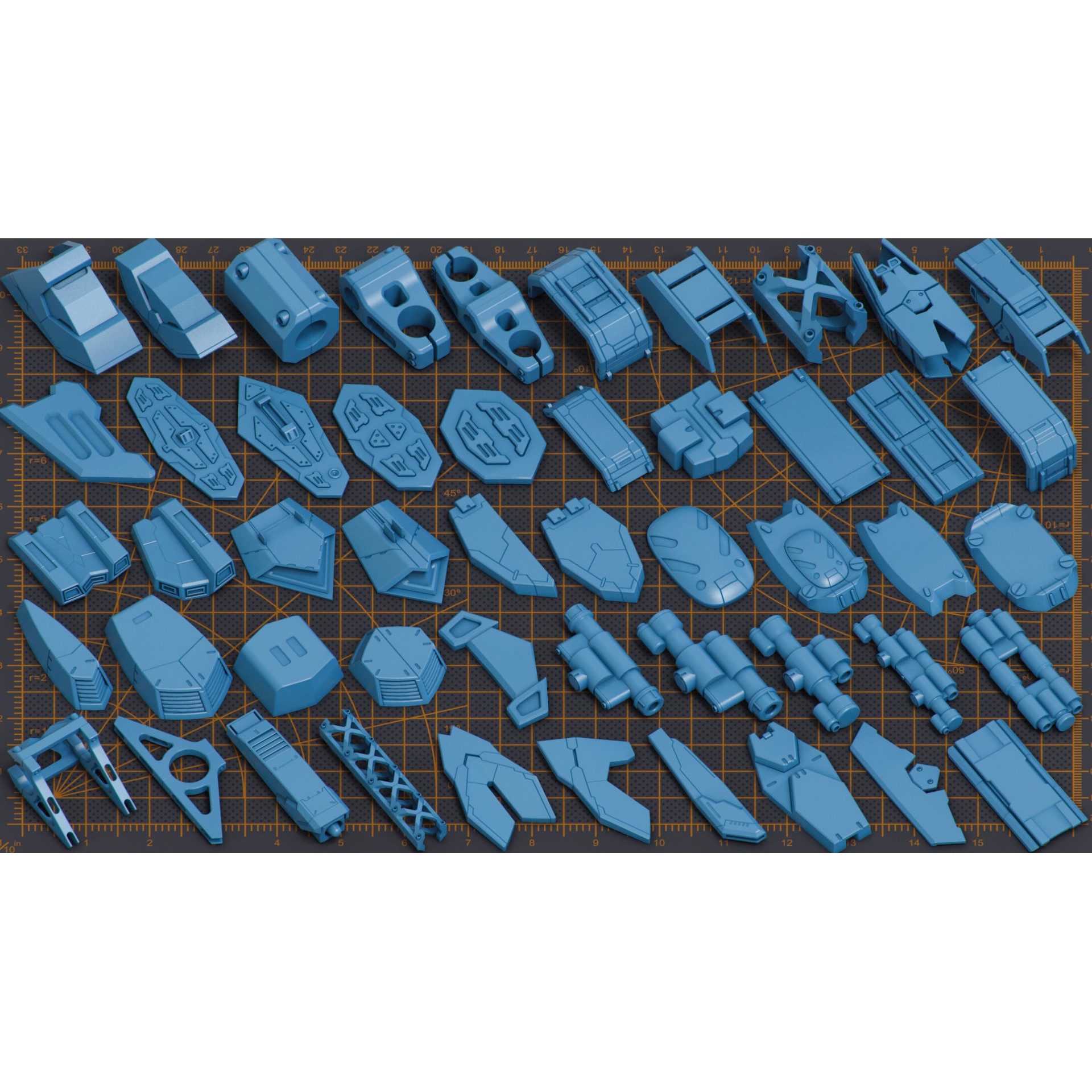 Mega Pack Hard Surface Kitbash 500 - Game-Ready 3D Model - View 11