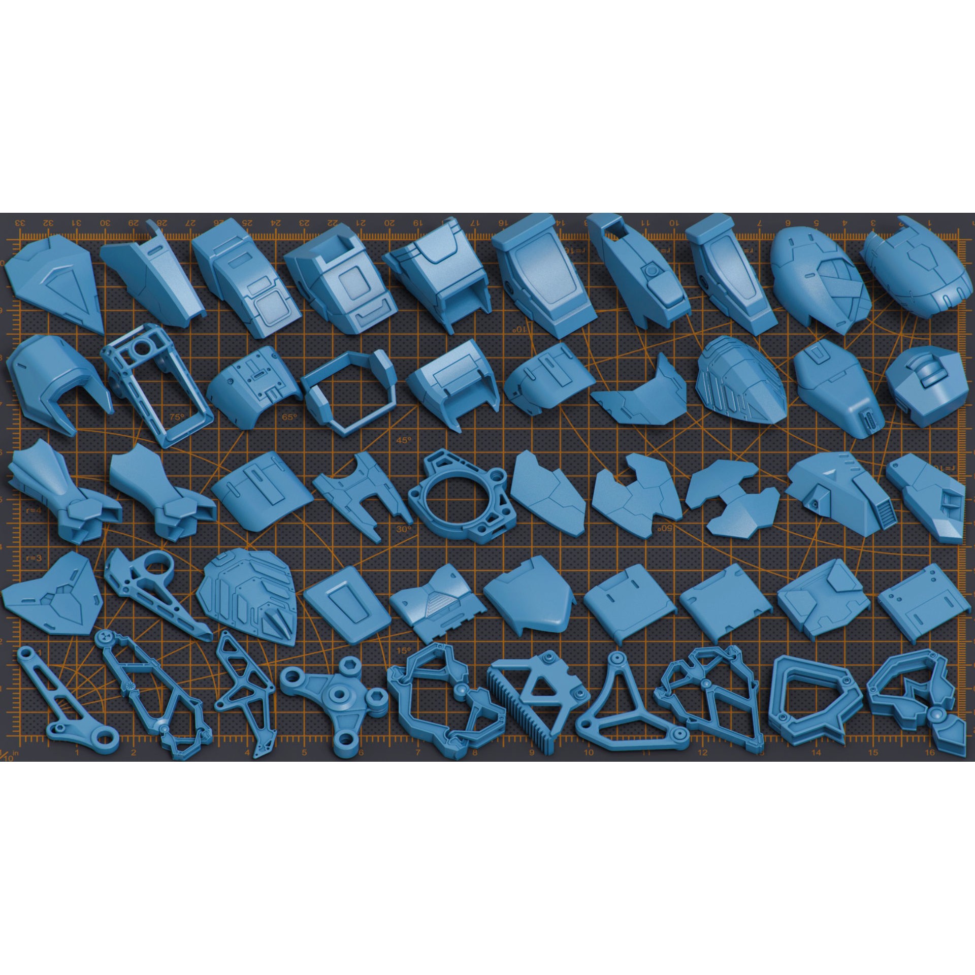 Mega Pack Hard Surface Kitbash 500 - Game-Ready 3D Model - View 12