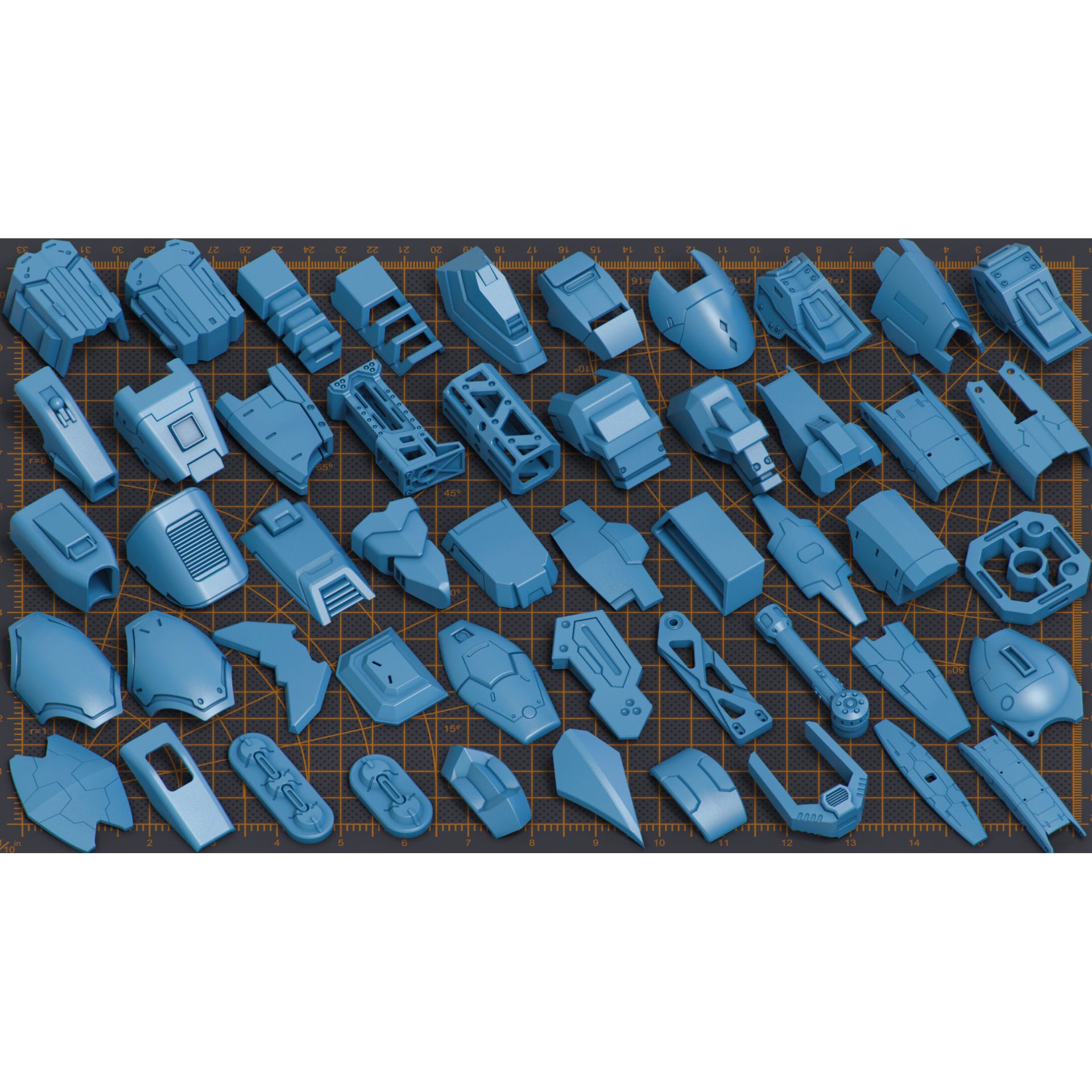 Mega Pack Hard Surface Kitbash 500 - Game-Ready 3D Model - View 13