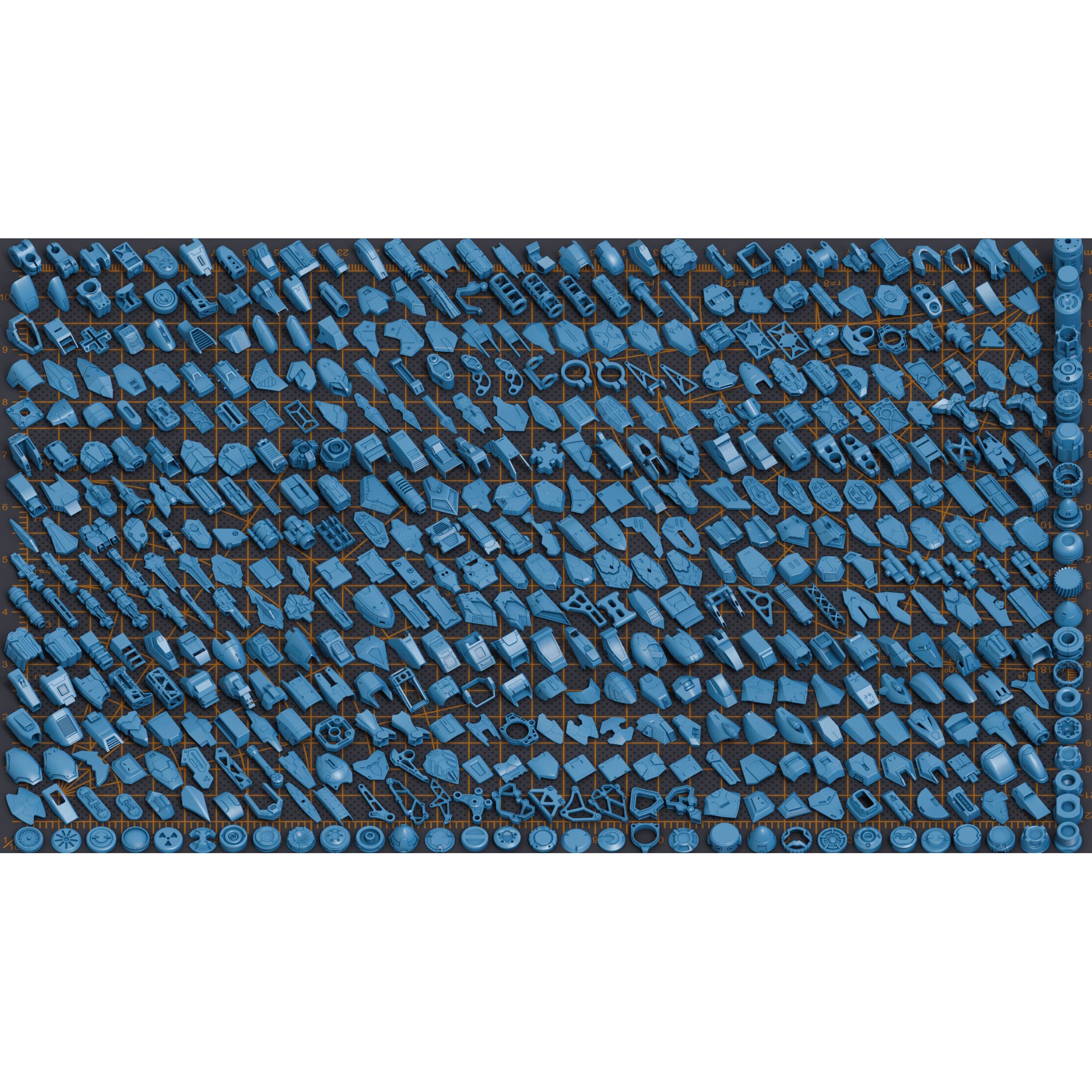 Mega Pack Hard Surface Kitbash 500 - Game-Ready 3D Model - View 4