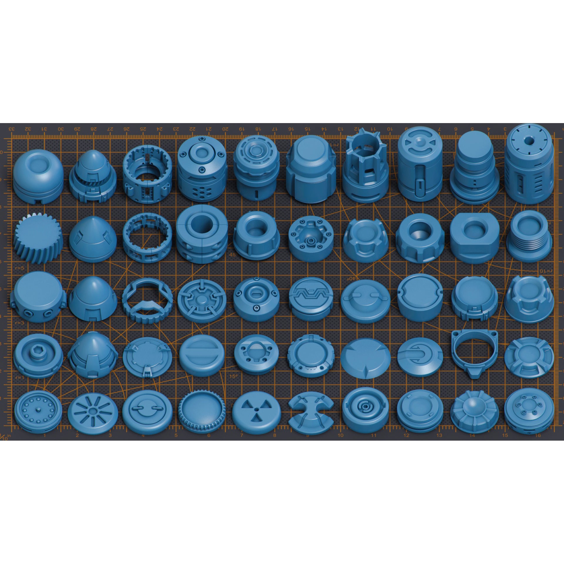 Mega Pack Hard Surface Kitbash 500 - Game-Ready 3D Model - View 5