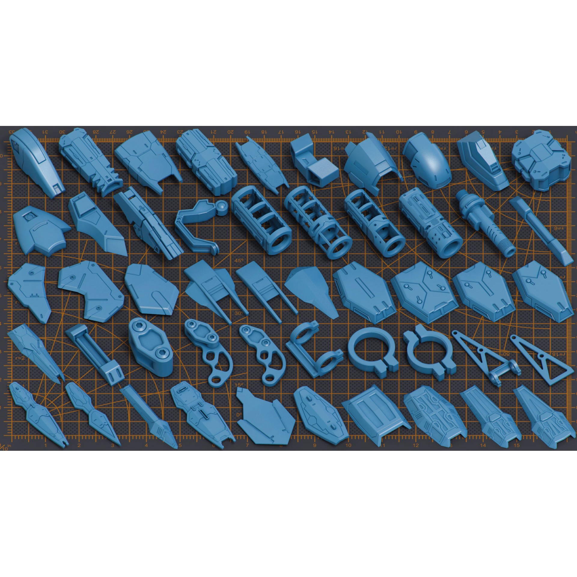 Mega Pack Hard Surface Kitbash 500 - Game-Ready 3D Model - View 7