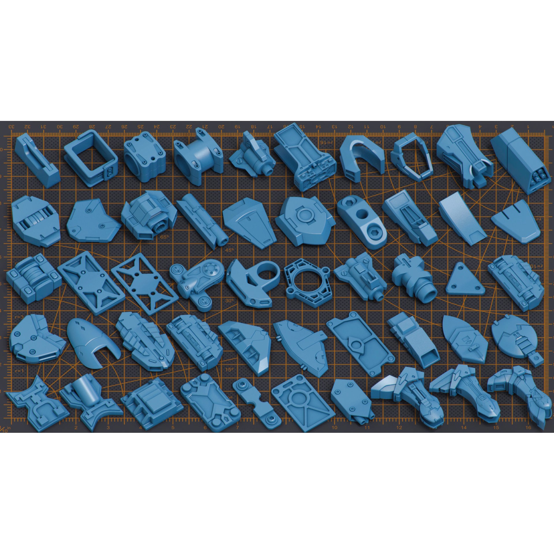 Mega Pack Hard Surface Kitbash 500 - Game-Ready 3D Model - View 8